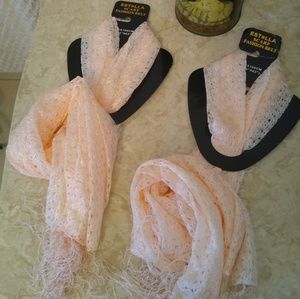 Pair of Estella Apricot Lace Scarf Fashion Belt